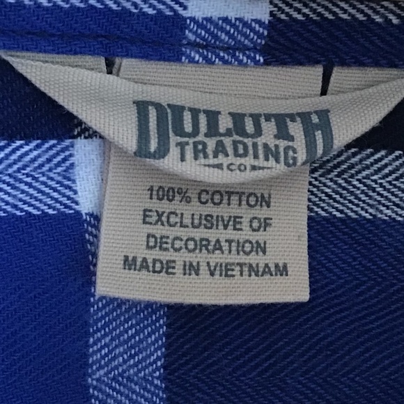 Duluth Trading Co Shirt Women's Free Swingin' Flannel Small Like New Blue - Picture 5 of 10